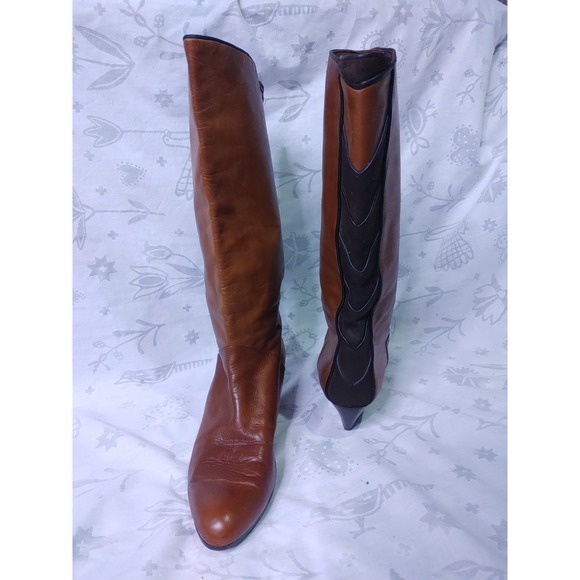 Vero Cuoio Shoes - Leather Boots Vero Cuoio Women's Mid Calf Brown Made In Italy Sz 8.5. 2" Heel